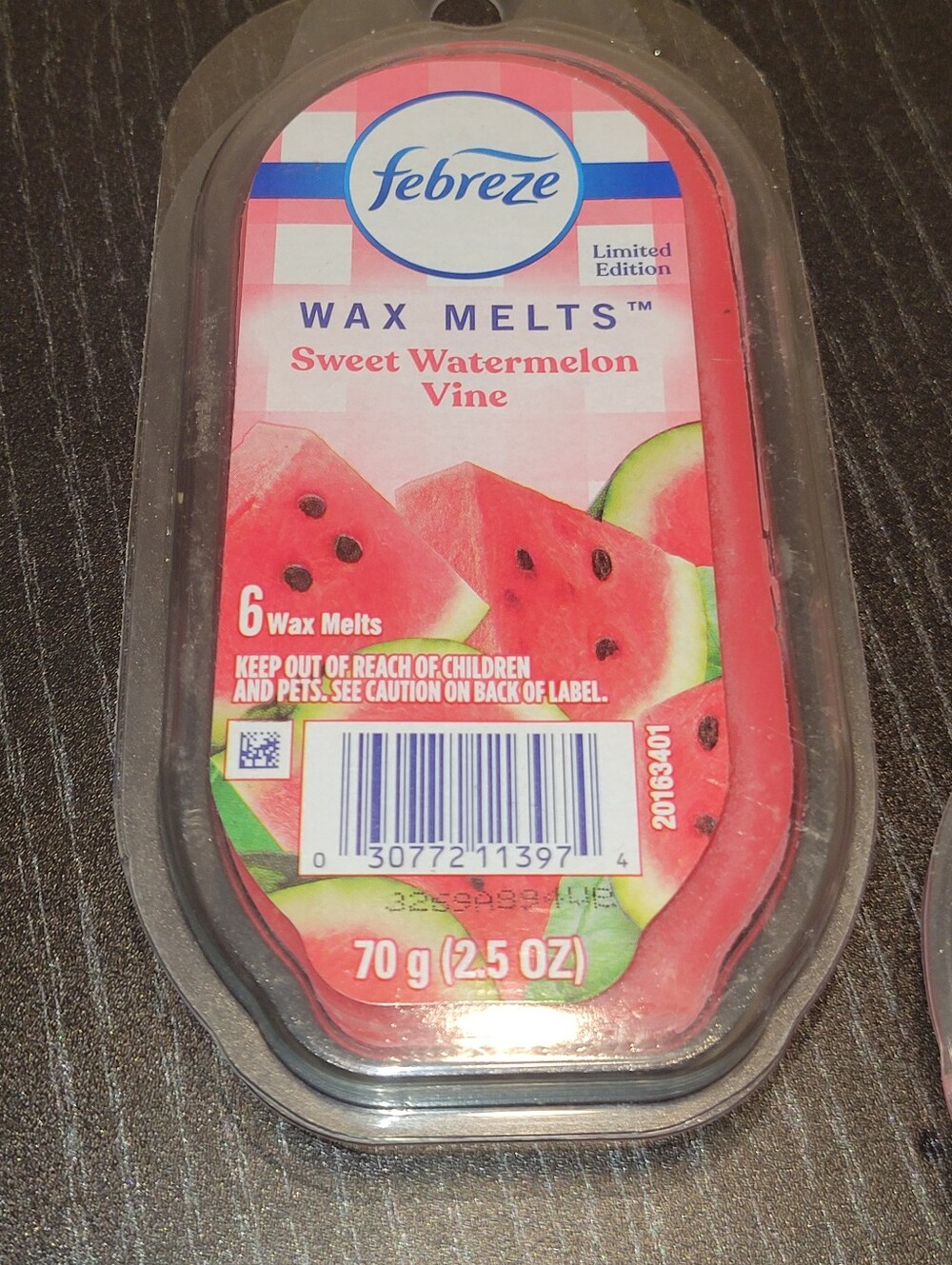2 X Febreze Sweet Watermelon Vine Wax Melts - Pink & Red Packaging
